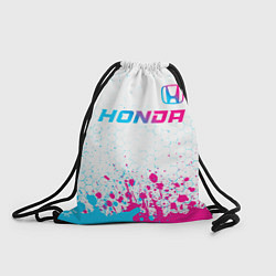 Рюкзак-мешок Honda neon gradient style: символ сверху, цвет: 3D-принт