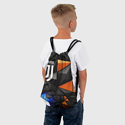 Рюкзак-мешок Juventus orange black style, цвет: 3D-принт — фото 2