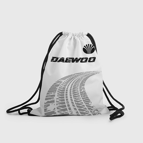 Мешок для обуви Daewoo speed на светлом фоне со следами шин: симво / 3D-принт – фото 1