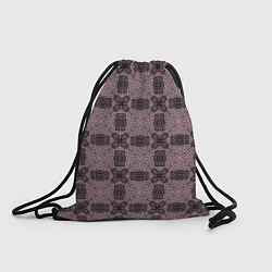 Рюкзак-мешок Ажурный коричнево - черный узор, цвет: 3D-принт