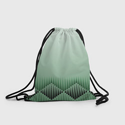 Рюкзак-мешок Зеленый градиент с ромбами, цвет: 3D-принт