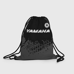 Мешок для обуви Yamaha speed на темном фоне со следами шин: символ
