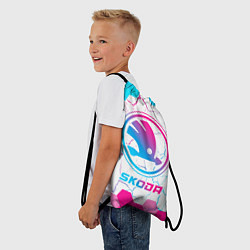 Рюкзак-мешок Skoda neon gradient style, цвет: 3D-принт — фото 2