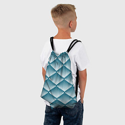 Рюкзак-мешок Большие синие вдавленные ромбы, цвет: 3D-принт — фото 2