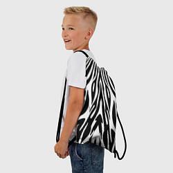 Рюкзак-мешок Черная абстракция зебра, цвет: 3D-принт — фото 2