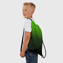Рюкзак-мешок Градиент ядовитый зеленый - черный, цвет: 3D-принт — фото 2