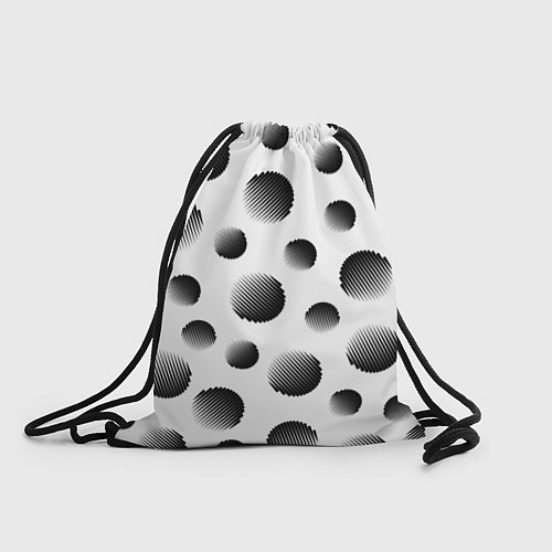 Мешок для обуви Черные полосатые шары на белом / 3D-принт – фото 1