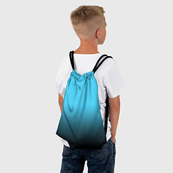 Рюкзак-мешок Градиент чёрно-голубой, цвет: 3D-принт — фото 2