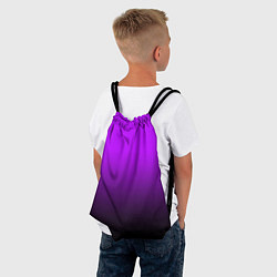Рюкзак-мешок Градиент фиолетово-чёрный, цвет: 3D-принт — фото 2