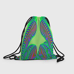 Рюкзак-мешок Сине-зеленые изгибы, цвет: 3D-принт