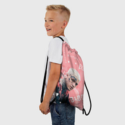 Рюкзак-мешок Lil Peep тату розовый, цвет: 3D-принт — фото 2