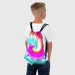 Рюкзак-мешок Тай-дай бирюзово-розовый, цвет: 3D-принт — фото 2