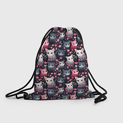 Рюкзак-мешок Котики цветочки милота, цвет: 3D-принт