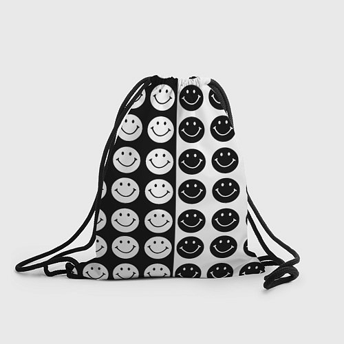 Мешок для обуви Smiley black and white / 3D-принт – фото 1