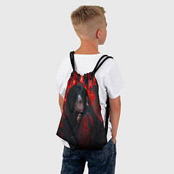 Рюкзак-мешок Девушка из аниме и красные печати, цвет: 3D-принт — фото 2