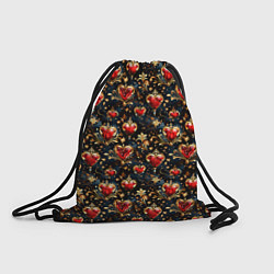 Рюкзак-мешок Сердечки в золоте, цвет: 3D-принт