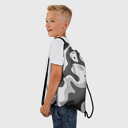 Рюкзак-мешок Абстракция тёмно-серая, цвет: 3D-принт — фото 2