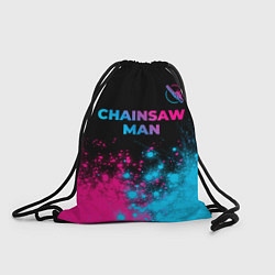 Рюкзак-мешок Chainsaw Man - neon gradient: символ сверху, цвет: 3D-принт