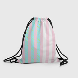 Рюкзак-мешок Полоска Барби и Кена - сплит: нежно-мытный и розов, цвет: 3D-принт