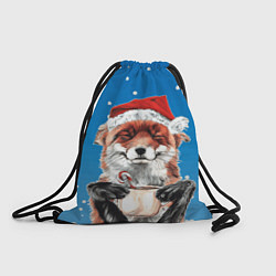Рюкзак-мешок Рождественский свитер с лисой, цвет: 3D-принт