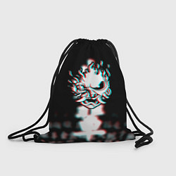 Рюкзак-мешок Samurai glitch cyberpunk city, цвет: 3D-принт