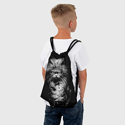 Рюкзак-мешок Кот черный хипстер, цвет: 3D-принт — фото 2