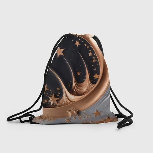 Мешок для обуви Звезды и месяц на черном / 3D-принт – фото 1