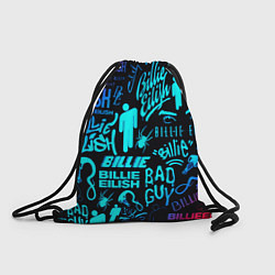 Рюкзак-мешок Billie Eilish neon pattern, цвет: 3D-принт
