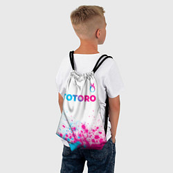 Рюкзак-мешок Totoro neon gradient style: символ сверху, цвет: 3D-принт — фото 2