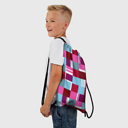 Рюкзак-мешок Ретро квадраты вишнёвые, цвет: 3D-принт — фото 2