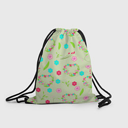 Рюкзак-мешок Цветы и веточки - венок, цвет: 3D-принт