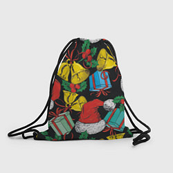 Рюкзак-мешок Узор с рождественскими колокольчиками, цвет: 3D-принт