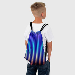Рюкзак-мешок Полосатый синий градиент, цвет: 3D-принт — фото 2