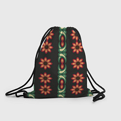 Рюкзак-мешок Красочный цветочный орнамент с ромашками, цвет: 3D-принт