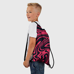 Рюкзак-мешок Абстракция чёрно-розовый, цвет: 3D-принт — фото 2