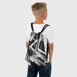 Рюкзак-мешок Белые полосы на чёрном фоне, цвет: 3D-принт — фото 2