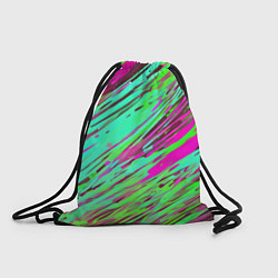Рюкзак-мешок Разноцветные брызги зелёные и розовые, цвет: 3D-принт