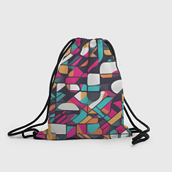 Рюкзак-мешок Разноцветные ретро фигуры, цвет: 3D-принт