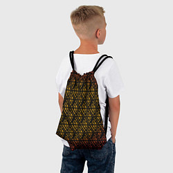 Рюкзак-мешок Жёлтые ромбы на чёрном фоне, цвет: 3D-принт — фото 2