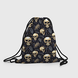 Рюкзак-мешок Черепы, звезды и хвойные ветки, цвет: 3D-принт
