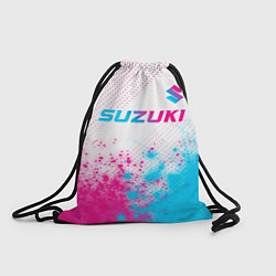Рюкзак-мешок Suzuki neon gradient style: символ сверху, цвет: 3D-принт