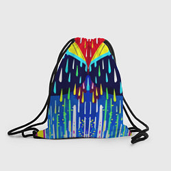 Рюкзак-мешок Два зонтика под дождём - нейросеть, цвет: 3D-принт