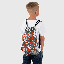 Рюкзак-мешок Абстракция серо-красная, цвет: 3D-принт — фото 2