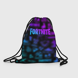 Рюкзак-мешок Неоновые логотипы Fortnite, цвет: 3D-принт