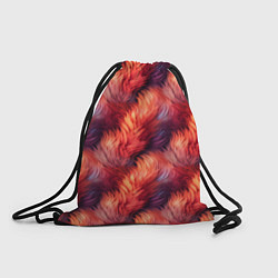 Рюкзак-мешок Красный мех паттерн, цвет: 3D-принт
