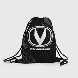 Рюкзак-мешок Changan speed на темном фоне со следами шин, цвет: 3D-принт