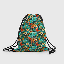 Рюкзак-мешок Бабочки в цветах паттерн, цвет: 3D-принт