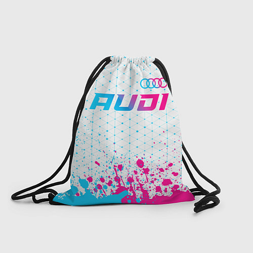 Мешок для обуви Audi neon gradient style: символ сверху / 3D-принт – фото 1