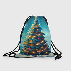 Рюкзак-мешок Новогодняя елка, цвет: 3D-принт