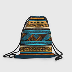 Рюкзак-мешок Этнический рисунок в горизонтальную полоску, цвет: 3D-принт
